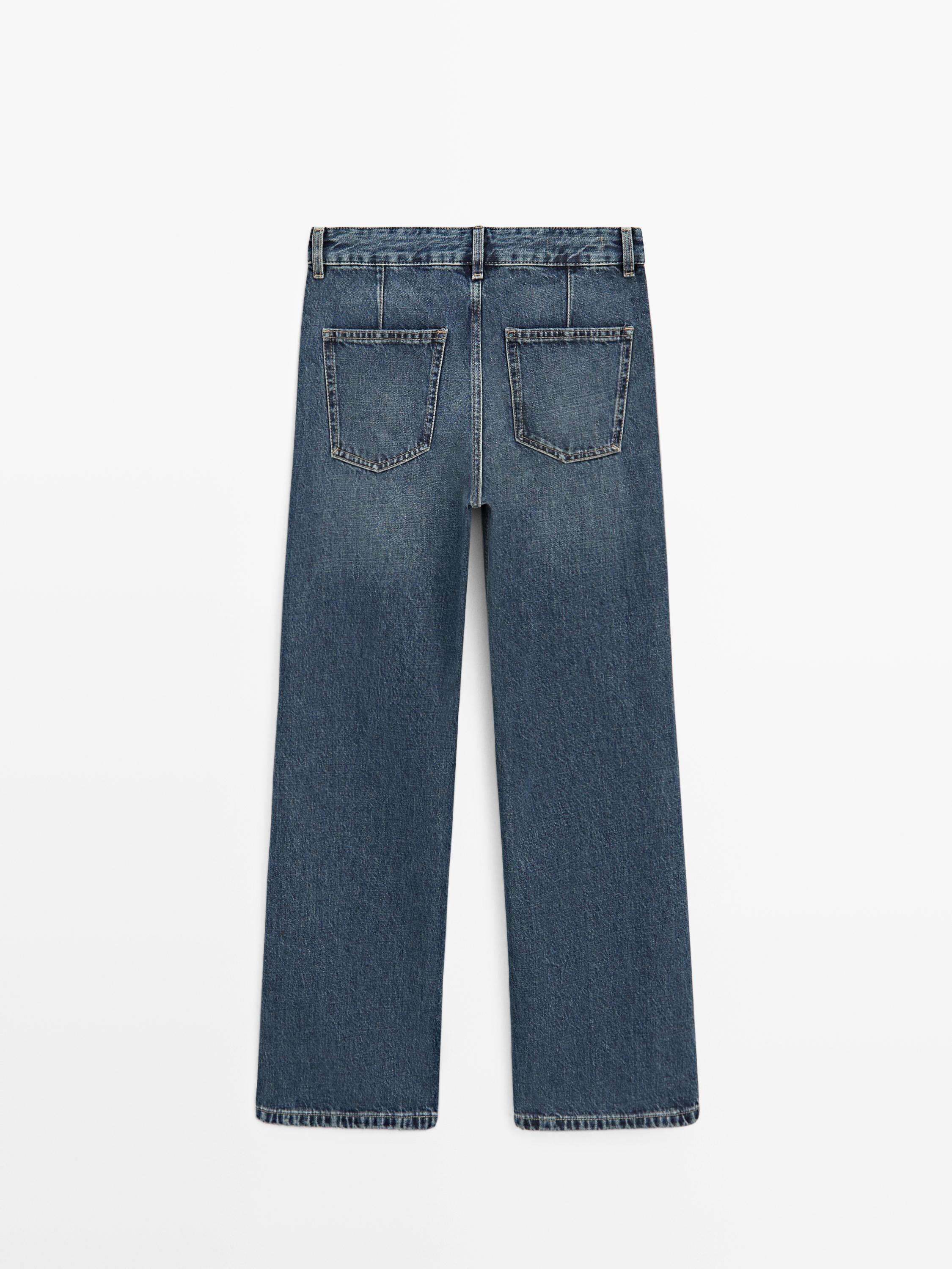 Mid-rise cropped flare fit jeans